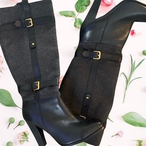 Heeled Black Boots by TH